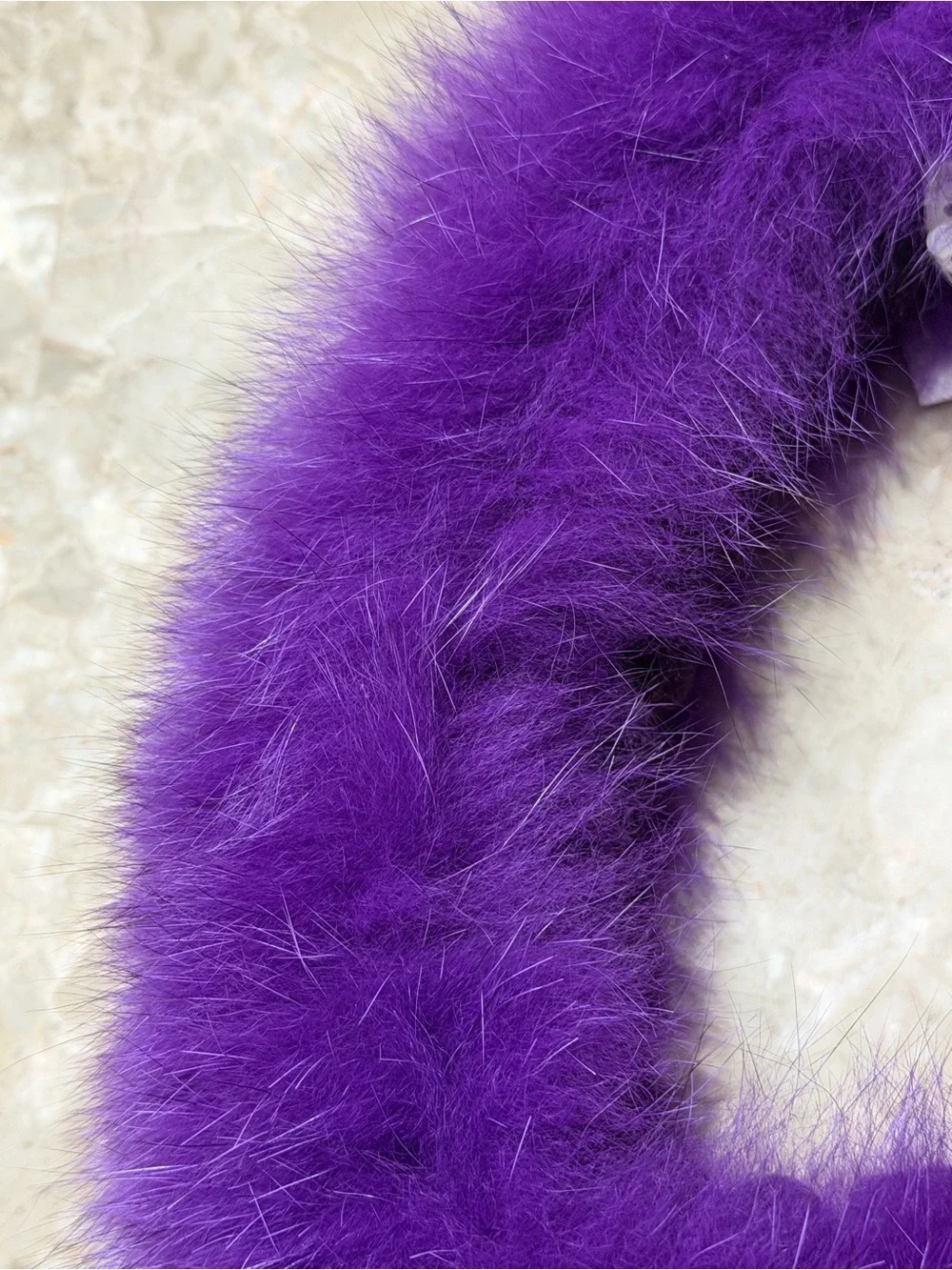 Lily & Taylor NWT Vintage Finland Fox Fur Headband Purple Neck Warmer